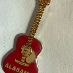Rare vintage Alabama Red Guitar hat pin